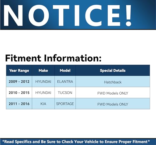 Image of Detroit Axle - FWD Rear Brake Kit for 2009-2012 Hyundai Elantra