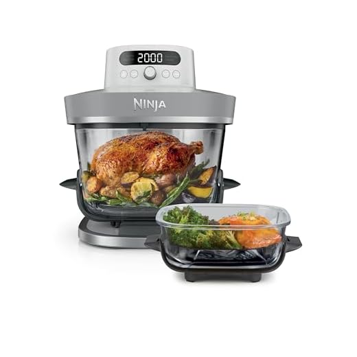 Ninja CRISPi PRO XL Glass Air Fryer, 5 Preset Cooking Functions, Includes 5.7L and 2.3L CleanCrisp Glassware Cooking Containers and Storage Lids, White AS090UKWH