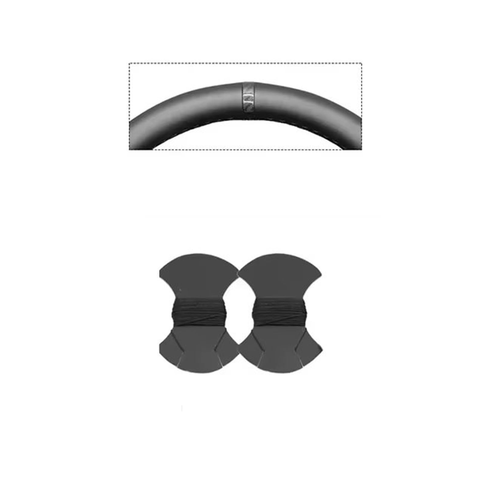Para Peugeot 207 Para CC 2012 2013 2014 Funda Volante Coche Cuero Gamuza Artificial Negro Cubierta Volante Fundas Volante(Black Marker)