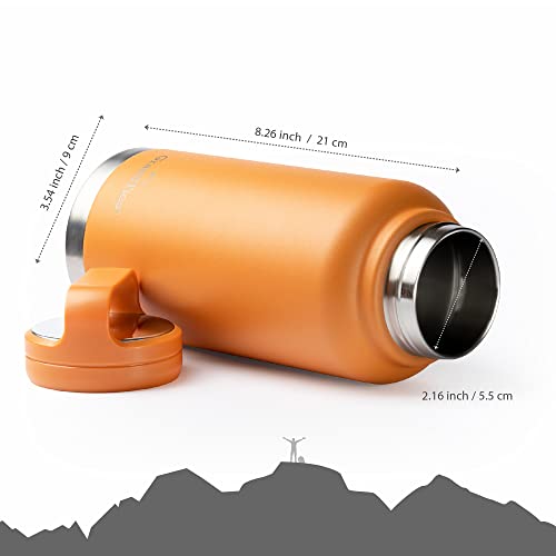 GrandTies 2 Deckel Sport Edelstahl Wasserflasche - 946 ml, wiederverwendbare Weithalsvakuumisolierte Wasserflaschen, Reise-Metallkanzine… – Ansicht 4