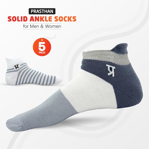 Image of PRASTHAN Sports Unisex Nylon Cotton Ankle Length Socks Made With Breathable Anti Odour & Moisture Absorbent Combed Cotton with a Extra Durable.