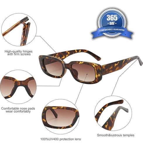Image of ARICKS Rectangle Sunglasses for Women Men | Trendy Retro Fashion, UV 400 Protection, Square Frame