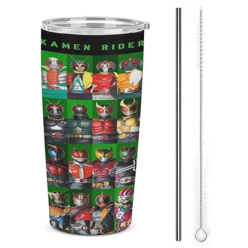 車用ステンレスカップ SUS304 50 仮面ライダーガヴ 大容量 水筒 直飲み タイムマーカー付き 耐冷耐熱 漏れ防止 スポーツ用 子ども・大人兼用 キャンプ・アウトドア用 590ml