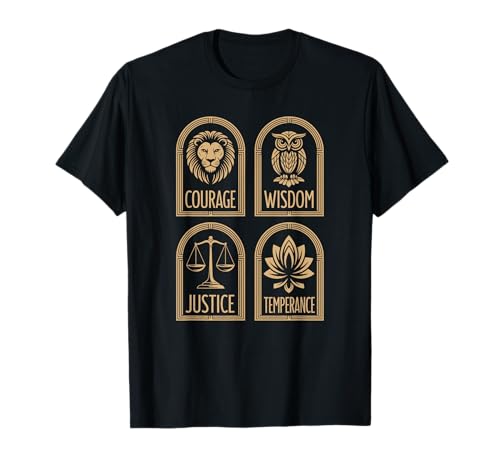 Daily Stoicism Meditation Mindfulness and The Four Virtues T-Shirt