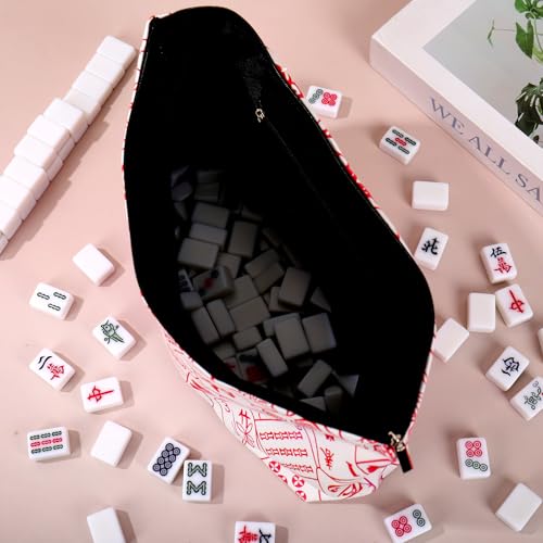 Bolsa para fichas de Mahjong con cierre y diseño rosa miniatura 5