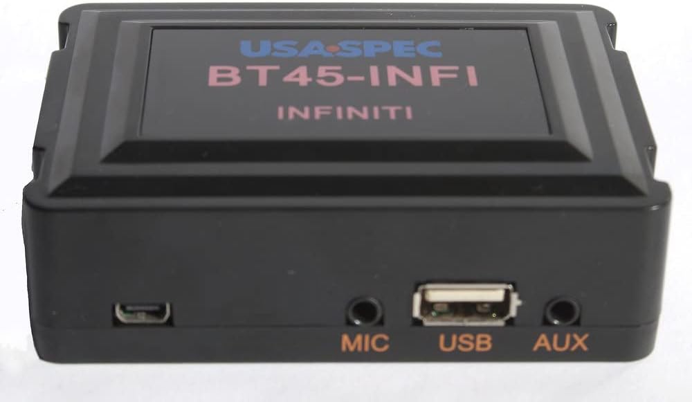 BT45-INFI Bluetooth Phone, Music & AUX Input Kit for Select 2003-2012 Infiniti Nissan Models, Black, Small