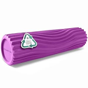 Oceanfoam Tidal Roller – Magenta – Muscle Massage Foam Roller for Back Pain & Stretching – Firm and Ergonomic Wide Wave Textured – Yoga, Athletics, & Wellness – Full Size, 20″ x 5″