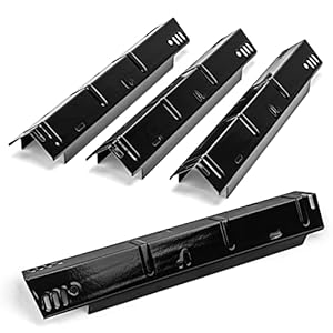 Uniflasy 15 Inch Heat Plate for Dyna glo DGH485CRP, DGH485CRP-D 4 Burner, DGH474CRP 5 Burner Gas Grills Porcelain Enameled Heat Plate Replacement, 4 Pack