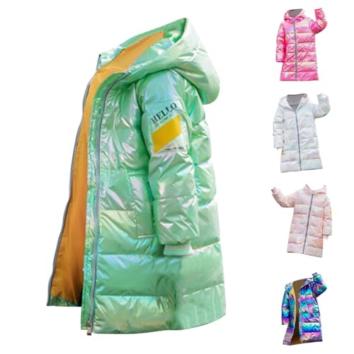 Girls Long Puffer Hoodies Jacket Kids Outdoor Windproof Loose Padded Long Jackets Winter Casual Thick Warm Coat with Pocket3