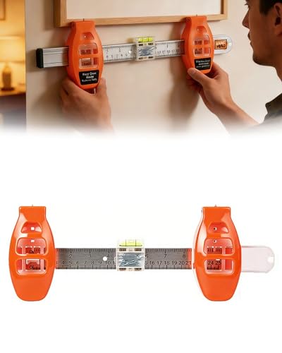 Level Ruler Picture Hanging Tool with Level Precision Wall Mount Guide for Frames & Artwork Easy Alignment Hanging Tool with Built-In Level for Home Decor Installation