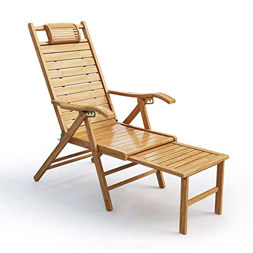 Gartenliege aus Holz Klappbar Liegestuhl Relaxliege Strandstuhl Langlebiger Bambus Sitzplatz Für Den Außenbereich Garten Terrasse