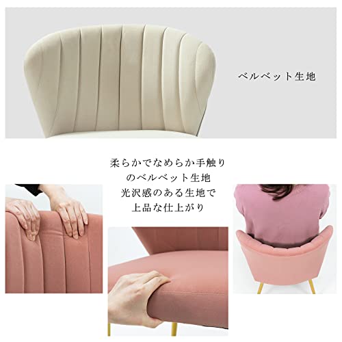 FABRICATION HAUS ダイニングチェア 椅子 デスクチェア ドレッサーチェア ベルベット 厚みクッション ゴールド 脚 北欧スタイル インテリア 学習 仕事 化粧用 (ミクルティー) [5]