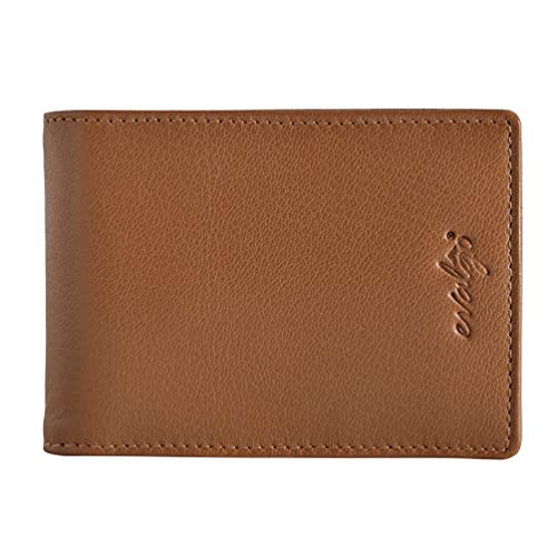 evalgo® Men’s Money Clip Wallet with Card Holders - Genuine Leather, Slim and Minimalist Design, Tan, Minimalist4