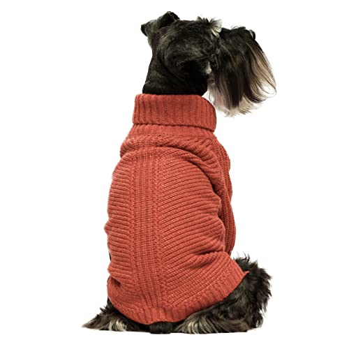 Image of Fitwarm Thermal Knitted Dog Sweater Doggy Winter Coat Pet Clothes Doggie Turtleneck Jacket Puppy Outfits Cat Sweatshirt Red X-Large
