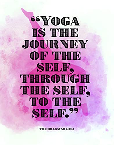 Bhagavad Gita Positive Quote 'Yoga is the journey of the self through the self to the self' Wall Art...
