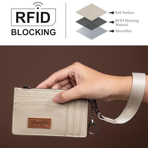Image of Montana West X Wrangler Small Credit Card Holder for Women Slim Card Holder Wallet Womens Ladies Female Wristlet Keychain Wallet