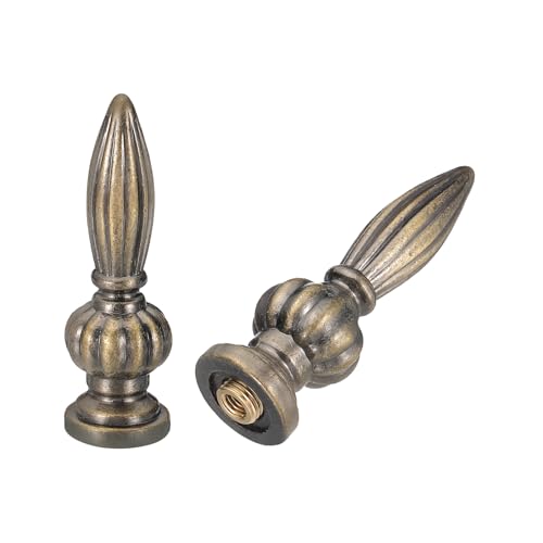 Image of PATIKIL 25x80mm Lamp Shade Finial, 2 Pcs Lamp Finials Caps Knob M10x1mm Threaded Alloy Solid Lamp Finial Decoration for Lamp Shade Table Floor Lamps, Bronze