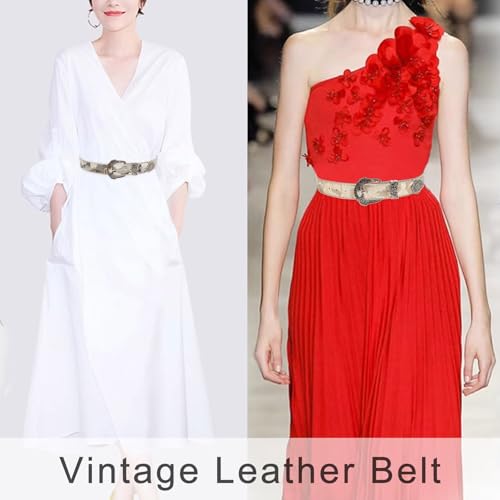 Vintage Flower Pattern Waist Belt For Women Carved Buckle PU Leather Belt Waistband For Pants Cowgirls Waist Ornament3