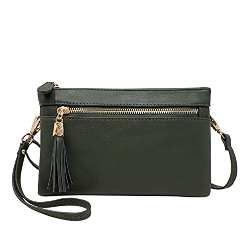 Image of Solene Women's Lightweight Multi Compartment Wristlet Clutch Wallet Crossbody Bag