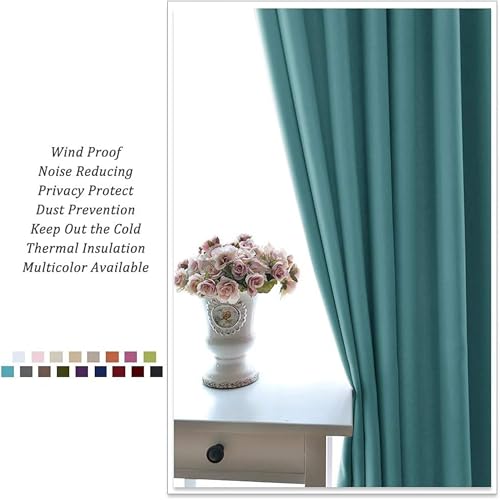 Image of Galaxy Home Decor Premium Blackout Curtain for Window 4 Feet | Thermal Insulated Modern Window Curtain with Rings for Living Room & Bedroom | Pack of 2, Sea Teal