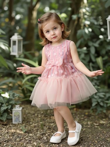 FANCYINN Fairy Dresses for Girls Bowknot Sleeve A-Line Ruffle Tutu Dresses Party Birthday Formal Princess Dresses3
