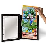 Kids Artwork Frame - 8x10 Picture Frame - Store, Display, Hang Up to 150 Changeable Photos Or Child's Art Work - Kids Room Décor & Storage (Black)
