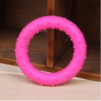 EASTLION TPR Pet Dog Chew Circle Molar Teeth Clean Dental Health Chew Toy Pink