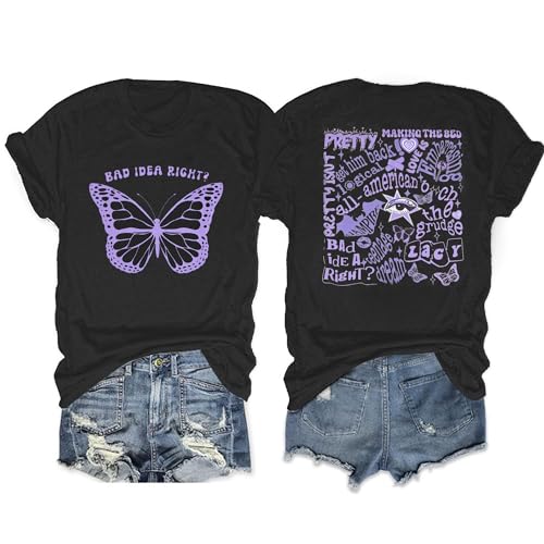 Bad Idea Right Shirts Women Vintage Album T Shirts Music Merch Tee Tops Concert Tour Shirts Funny Music Shirt