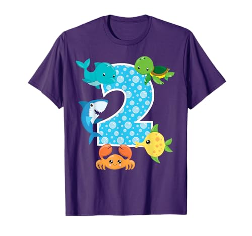 2nd Birthday Sea Fish Aquarium T-Shirt for 2-Year-Old Boy