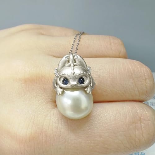 Amazon | Hipearl 女性用かわいいドラゴンパールネックレス、12mm