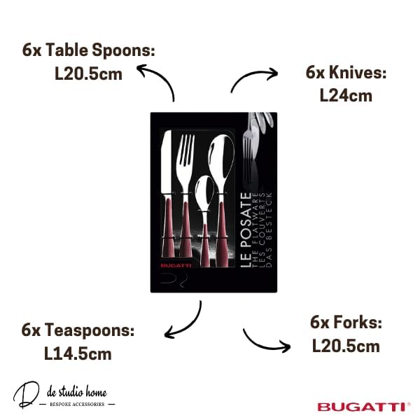 Ménagère Bugatti Gioia 24 pièces acier inox tabat table design chic - 4