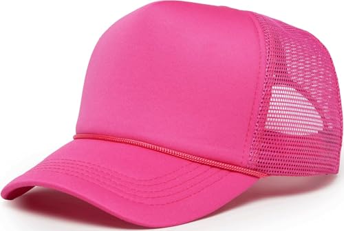 Image of Funky Junque Foam Trucker Hat, Trucker Hats for Women & Men - Blank Adjustable Snapback Mesh Back Baseball Cap