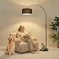 OOPTREVOL Arc Floor Lamp with Fan Head, Dimmable Floor Lamps with Remote, 3 Color Temperatures Adjustable Standing Lamp, Bright Reading Floor Lamp with Marble Base for Living Room Bedroom