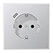 Produktbild Jung AL1520-18C-L SCHUKO-Steckdose mit USB Typ C (max. 3A) Quick Charge mit erhöhtem Berührungsschutz (lackiertes Metall) Aluminium Serie LS