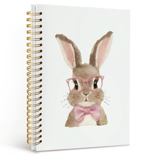 Carnet lapin spirale A5 couverture rigide rose pour notes