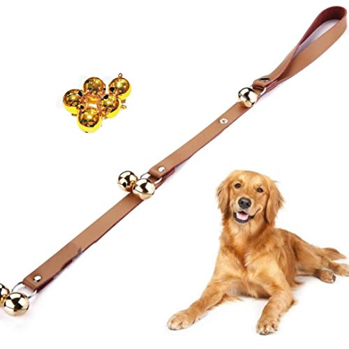 HALLWAYEE Hanging Jingle Bells for Christmas Decor, Decorative Bells, Housebreak,Sleigh Bells Door Hanger â€“ Bells on Leather Strap â€“ Shopkeepers Bell Training Bells, Door Hanging Bells (Leather)