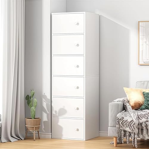Image of 6-Door Morden Wooden Collapsible Wardrobe for Storage /Space Saving Wooden Wardrobe with Doors /Collpsible Storage Organiser /Living Room