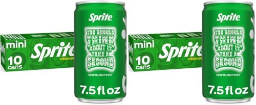 Sprite Lemon-Lime Caffeine Free Soda Soft Drink Fridge Pack Mini Cans, 7.5 fl oz, (Pack of 20)