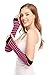 Bienvenu Punk Gothic Rock Long Arm Warmer Fingerless Gloves,Black Fuchsia