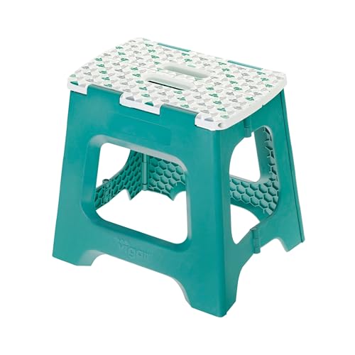 Image of Vigar Compact Step Stool Foldable, 12-1 /2-inch, Geometric | For Adults up to 330 Pound, Lightweight Stool, Non-Slip Folding Design, Compact Step Stool