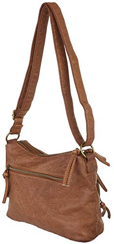 Stone Mountain Smokey Irene Embossed Hobo Crossbody Bag One Size Brown