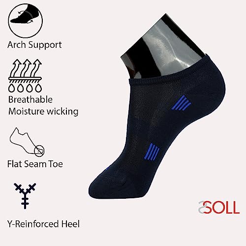 SOLL Men Rayon Bamboo Ankle Socks | Premium Quality Soft Moisture-wicking Breathable Socks 4-pairs Size 7-102