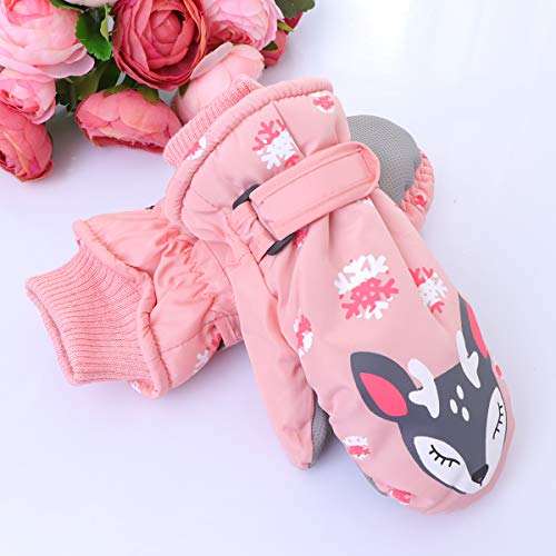 IMIKEYA 1 par de luvas de patinação de inverno com estampa de cervo de Natal impermeável quente luva