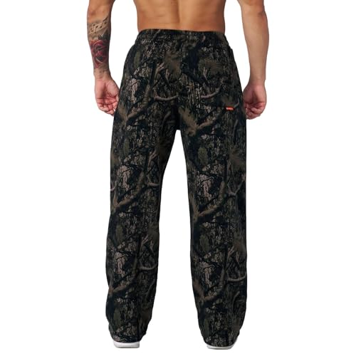 MISSACTIVER Mens Camo Baggy Sweatpants Graphic Print Athletic Gym Pants Workout Wide Leg Joggers Pants with Pockets2