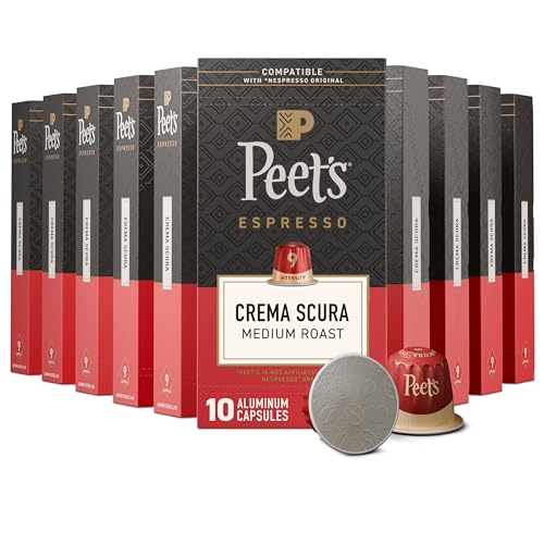 Peet's Coffee Espresso Capsules, Medium Roast, Crema Scura, 100 Count