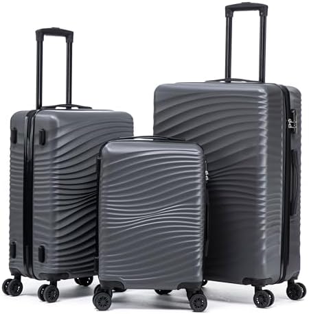 Luggage Sets 3 Piece, ABS Suitcase Set (20/24/28), Hardside lugga...