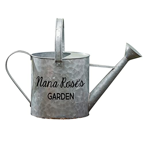 Personalization Universe Galvanized Garden Metal Watering Can - Customizable 144 oz. Indoor/Outdoor Garden Watering Pot with Sprinkle Nose, Gardening Gift for Mother's Day, Mom or Grandma Gift