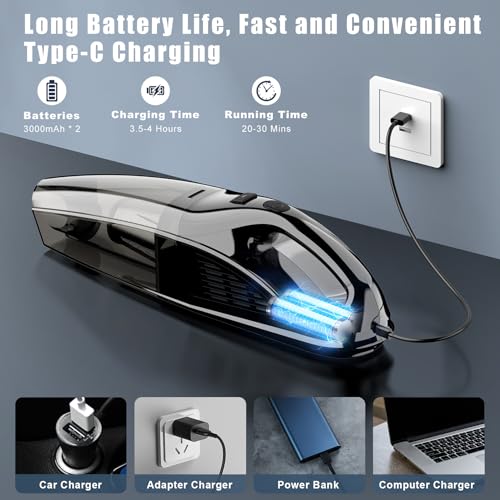 Image of Upbooz Handheld Vacuum Cordless Rechargeable Portable Car Vacuum, 7500Pa Powerful Suction Mini Hand Held Vacuum, 670ML Cup Lightweight Small Vacuum Cleaner for Car /Office /Home, Pet Hair