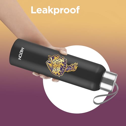 Image of Milton Sports Steel Halo 900 | KKR Official Drinkware Partner | Limited Edition Kolkata Knight Riders Water Bottle | PU Insulated I Leak Proof | Designed for Cricket Lovers | 600 ml | Black