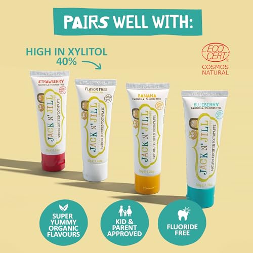 Image of Jack N Jill Silicone Kids Toothbrush with Handle, Gentle, Pack of 1 | Toddler Toothbrush for Age 1-2 Years, Soft Silicone Bristles, Safety Shield Included, for Girls and Boys